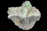 Green Augelite Crystals on Quartz - Peru #173381-1